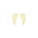 14k Yellow Gold Polished Wing Post Earrings RCJ