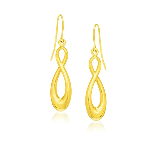 14k Yellow Gold Polished Earrings in Infinity Design RCJ