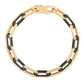 14k Yellow Gold Black Onyx Paperclip Gem Link Bracelet (7.00 mm) RCJ