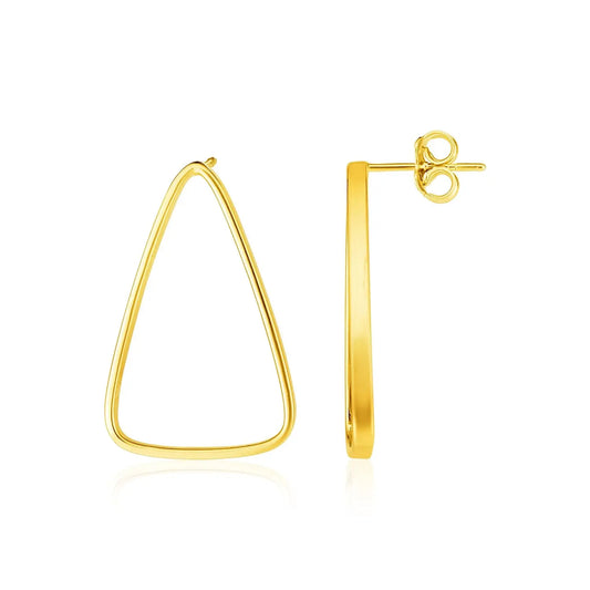 14k Yellow Gold Polished Open Triangle Post Earrings RCJ