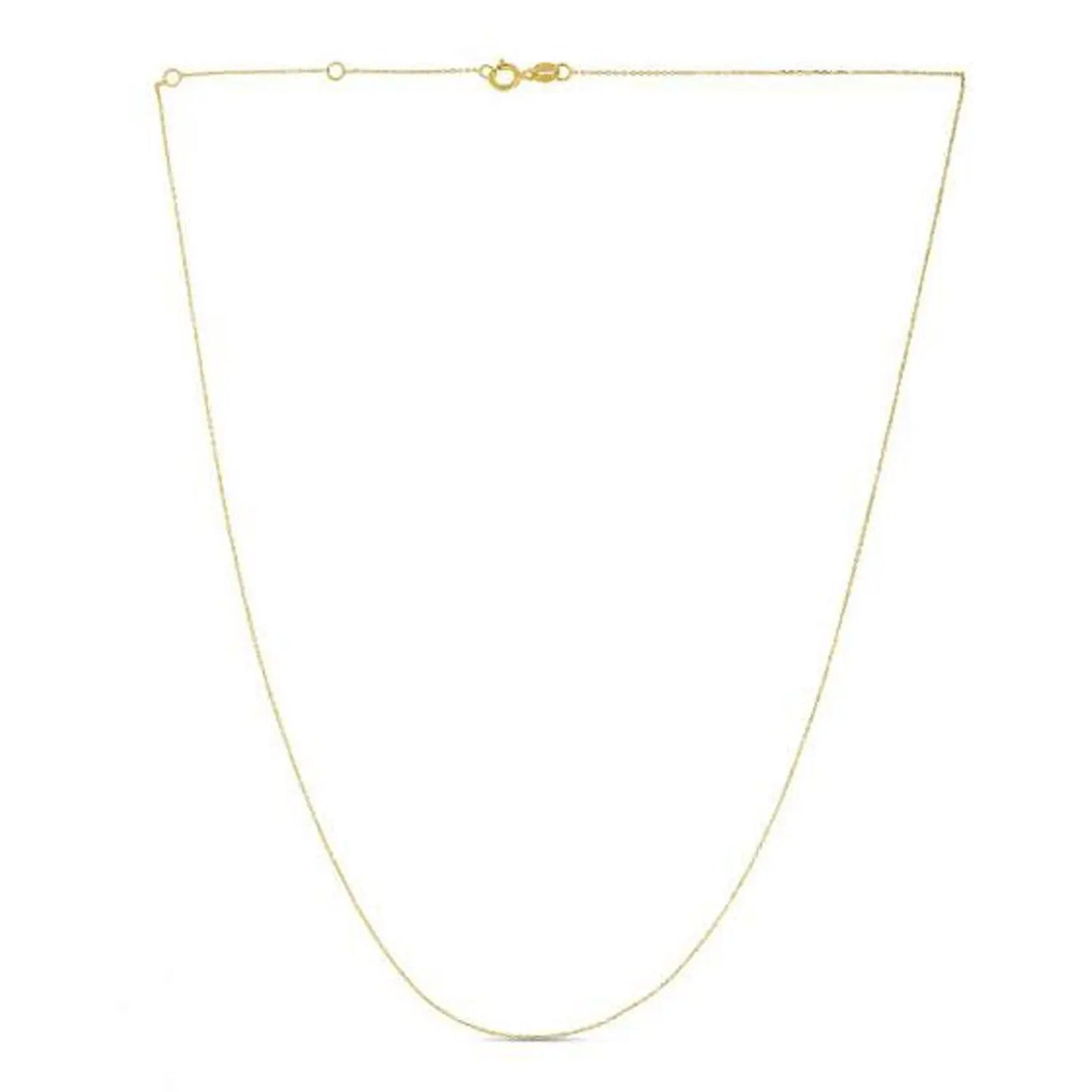 Double Extendable Diamond Cut Cable Chain in Yellow Gold (0.87 mm) RCJ