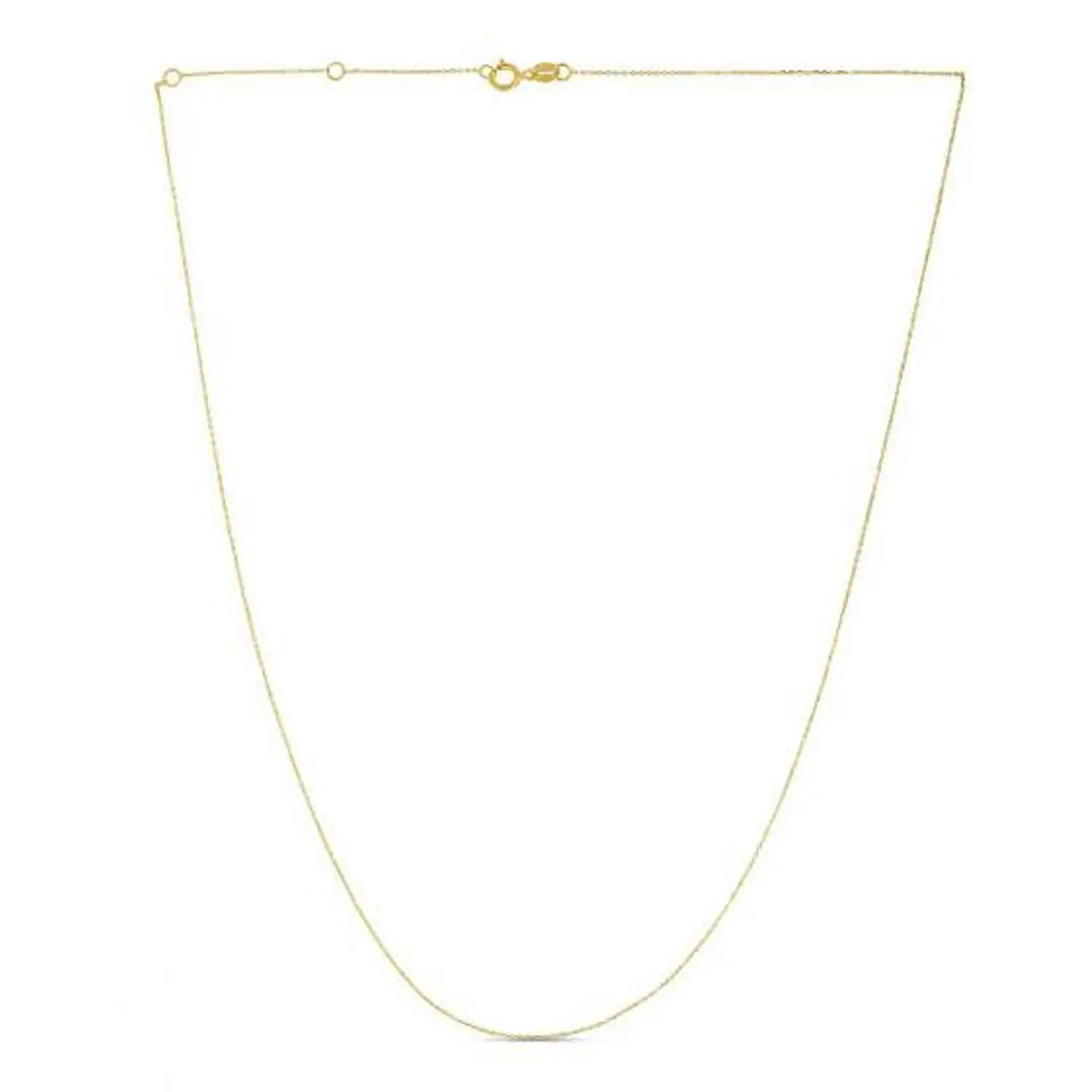 Double Extendable Diamond Cut Cable Chain in Yellow Gold (0.87 mm) RCJ