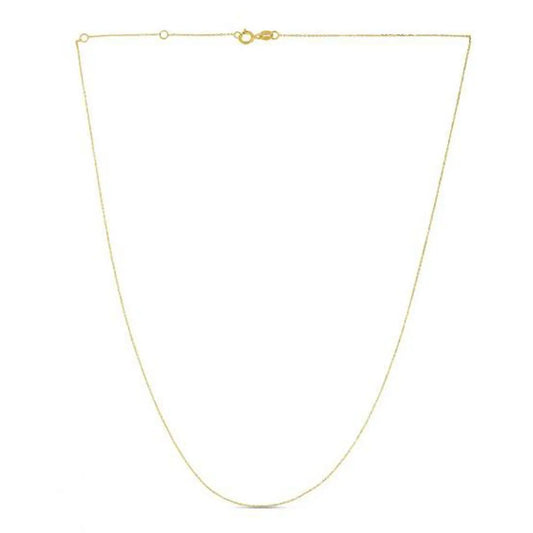 Double Extendable Diamond Cut Cable Chain in Yellow Gold (0.87 mm) RCJ