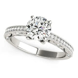 14k White Gold Antique Pronged Round Diamond Engagement Ring (1 1/8 cttw)Monde Trend