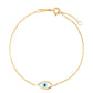 14k Yellow Gold MOP Evil Eye Bracelet (1.00 mm) RCJ