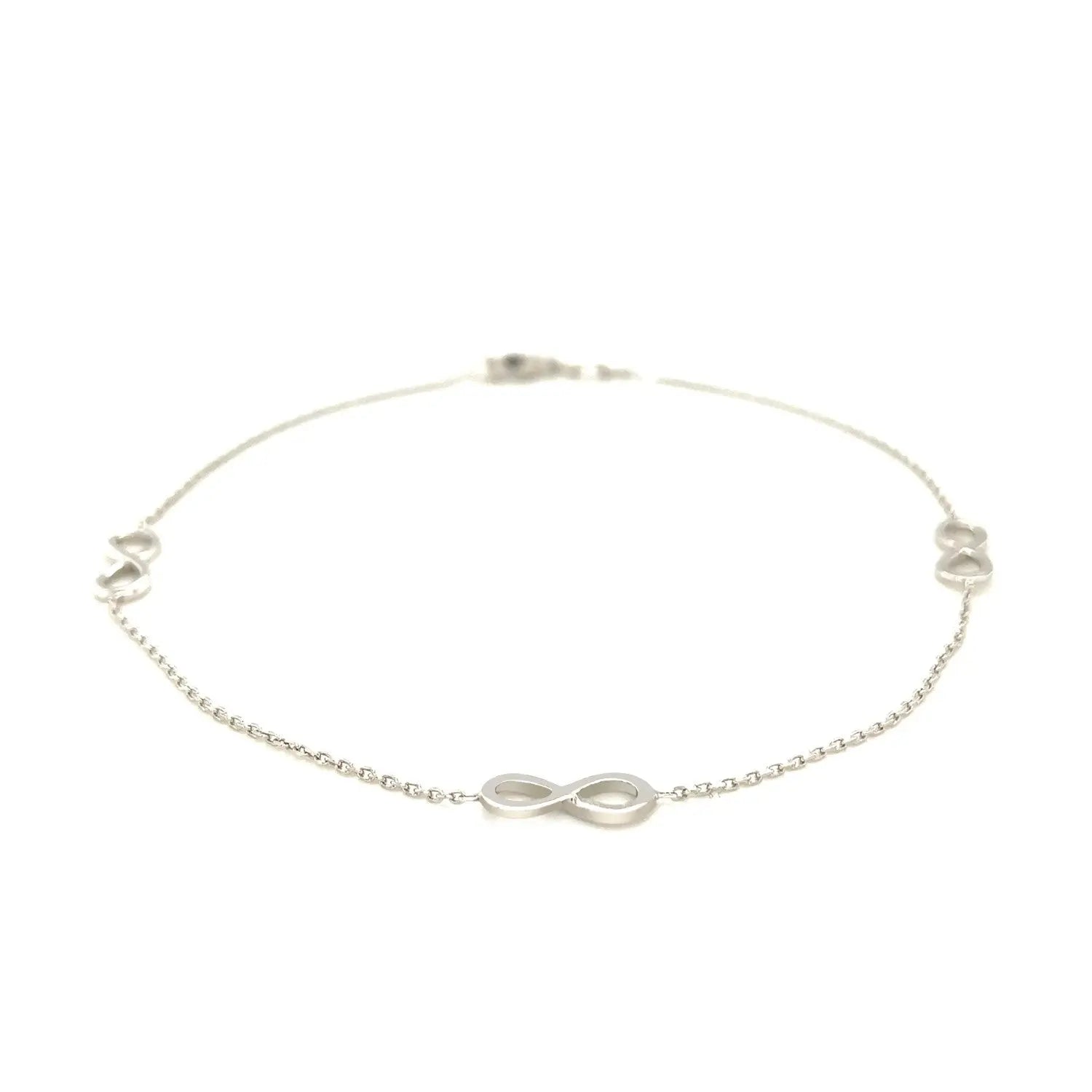 Sterling Silver Anklet with Infinity Symbols RCJ