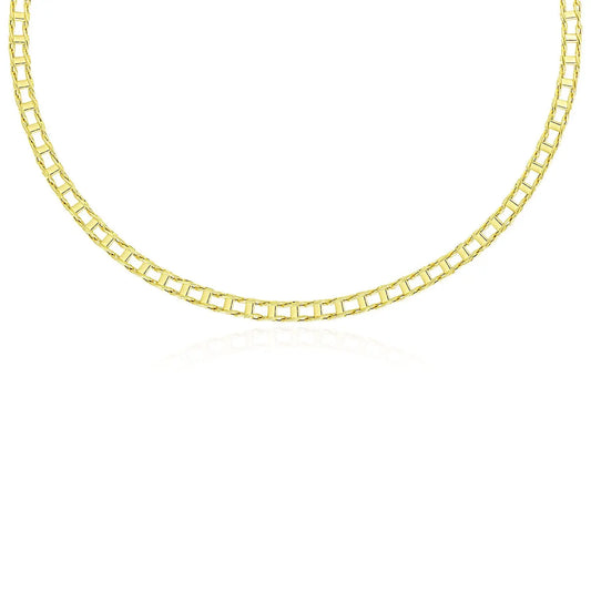 14k Yellow Gold Men's Necklace with Track Design Links RCJ