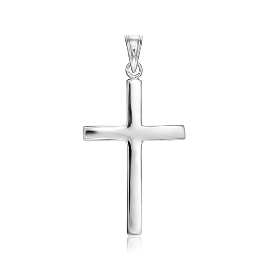 Sterling Silver Polished Cross Pendant RCJ