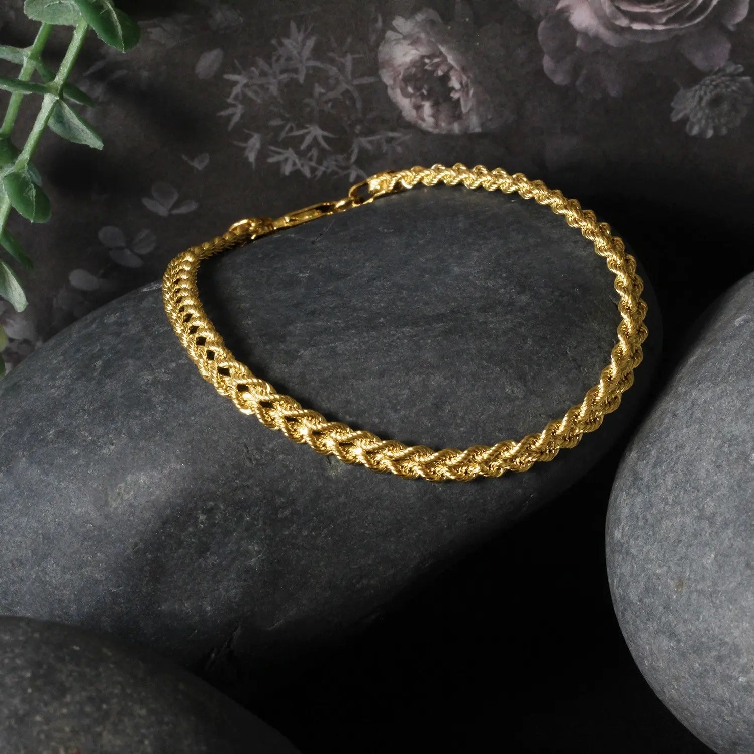 Double Rope Chain Bracelet in 10k Yellow Gold (2.10 mm) RCJ