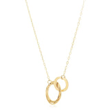 14k Yellow Gold High Polish Linked Double Circle Cutout Necklace RCJ