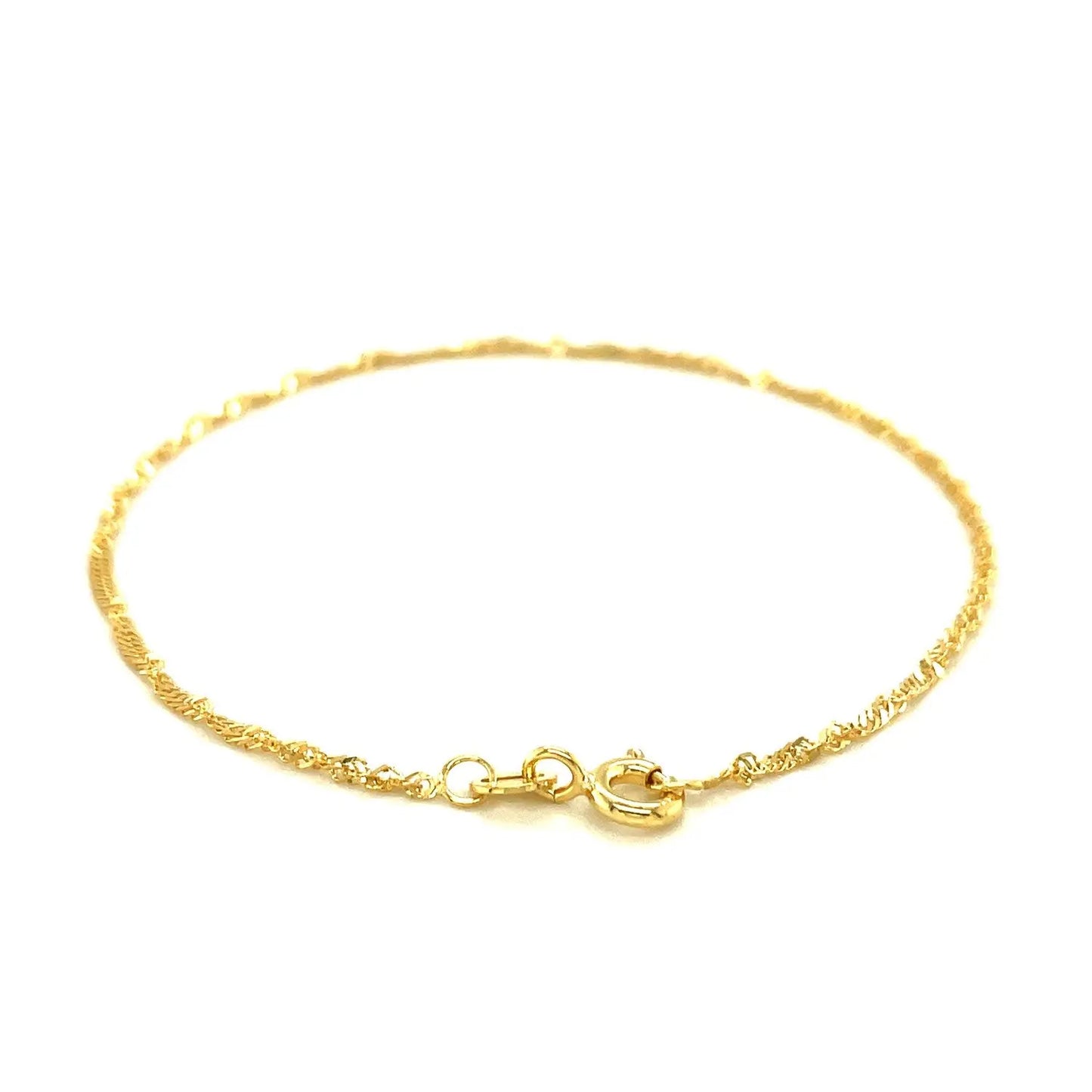 10k Yellow Gold Singapore Bracelet (1.50 mm)Monde Trend