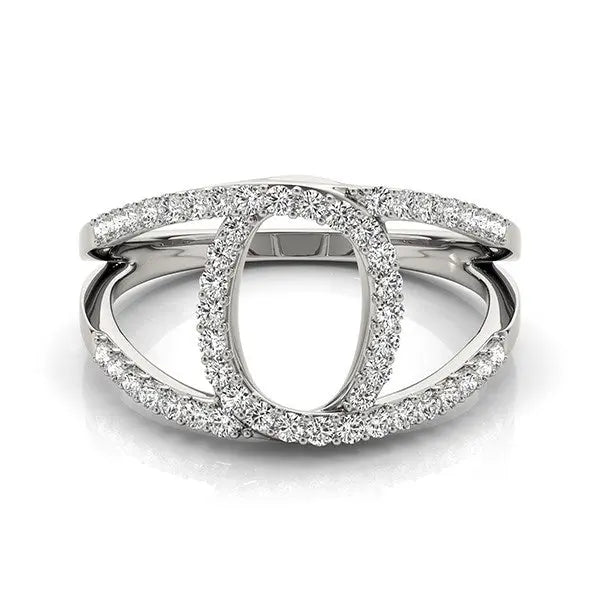 14k White Gold Diamond Loop Style Dual Band Ring (1/2 cttw)Monde Trend