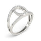 14k White Gold Diamond Loop Style Dual Band Ring (1/2 cttw)Monde Trend