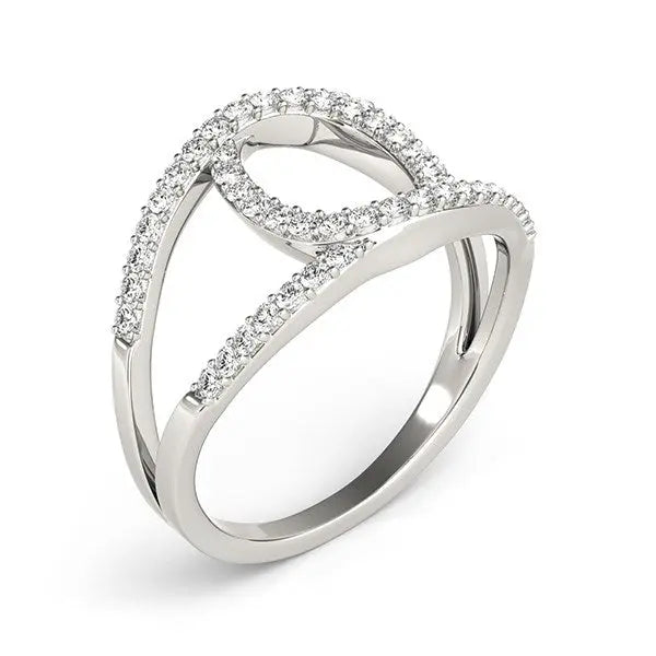 14k White Gold Diamond Loop Style Dual Band Ring (1/2 cttw)Monde Trend