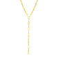 14k Yellow Gold Paperclip Chain Lariat Necklace RCJ