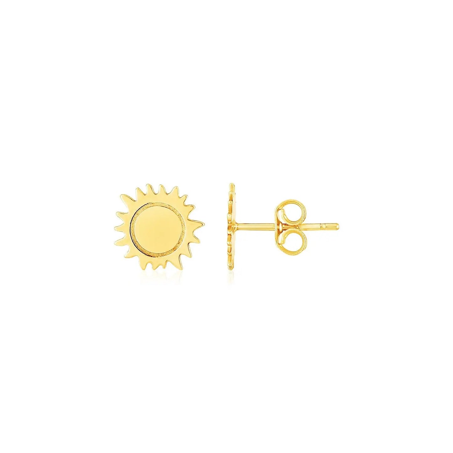 14K Yellow Gold Sun Earrings RCJ