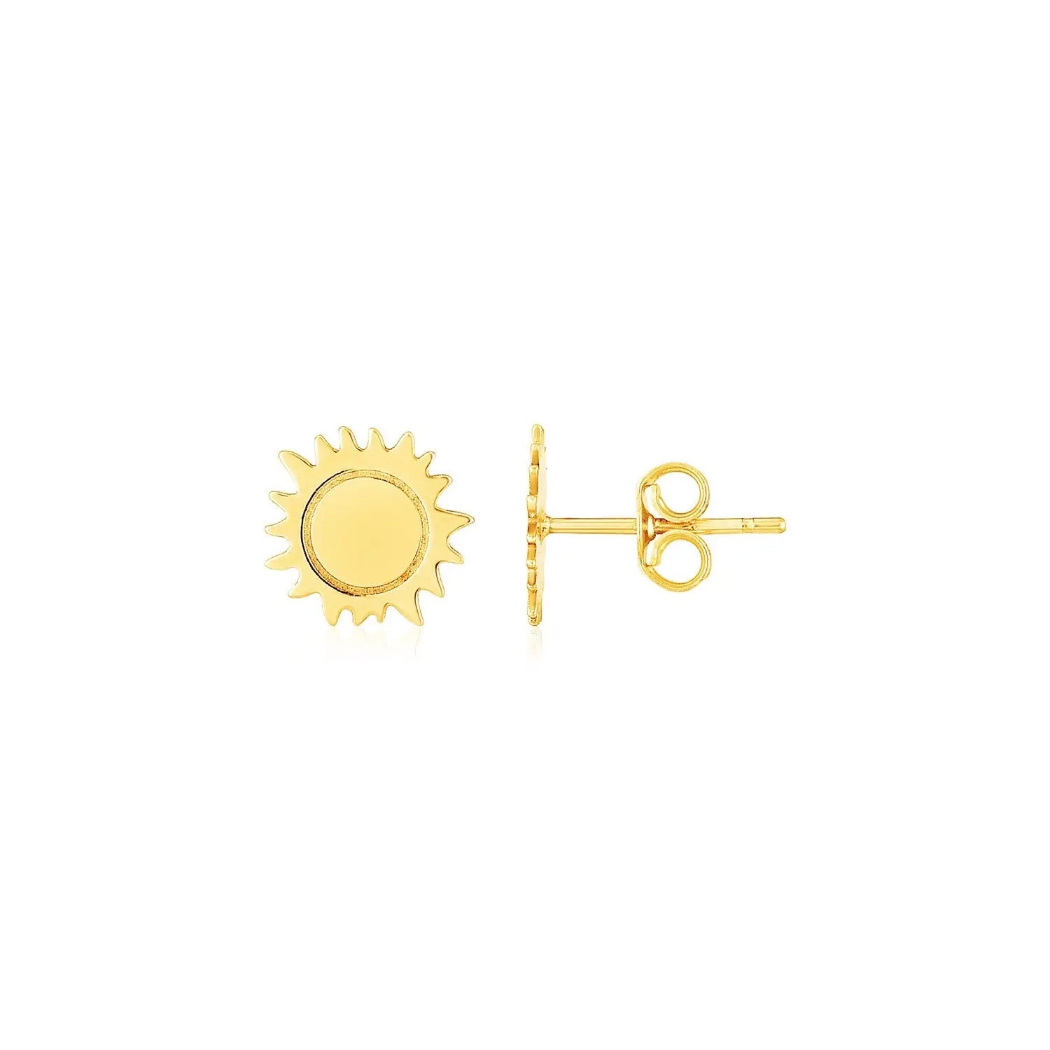 14K Yellow Gold Sun Earrings RCJ