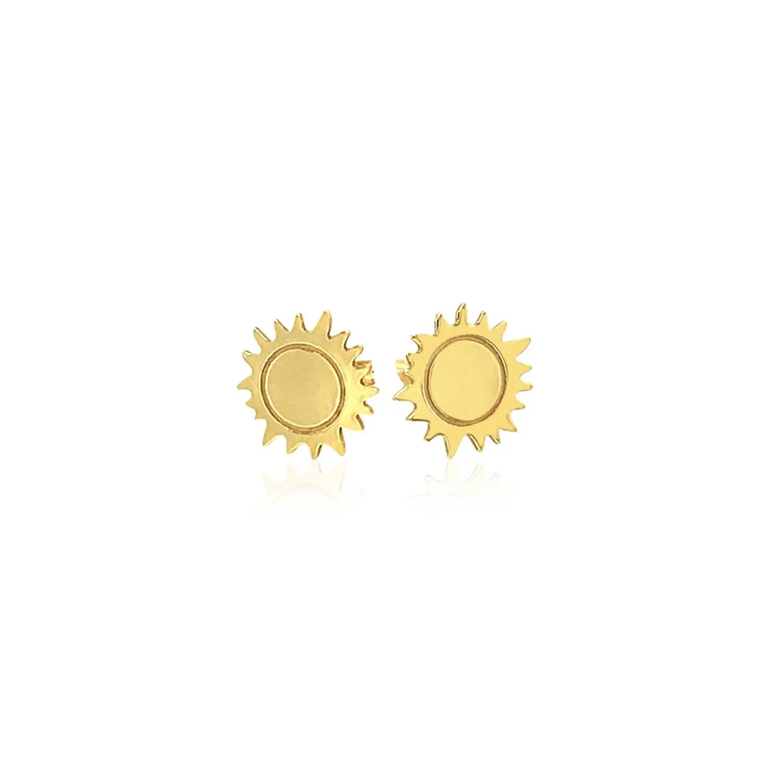 14K Yellow Gold Sun Earrings RCJ