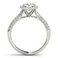 14k White Gold Halo Diamond Engagement Ring with Pave Band (1 1/3 cttw)Monde Trend