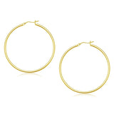 10k Yellow Gold Polished Hoop Earrings (2x45mm)Monde Trend