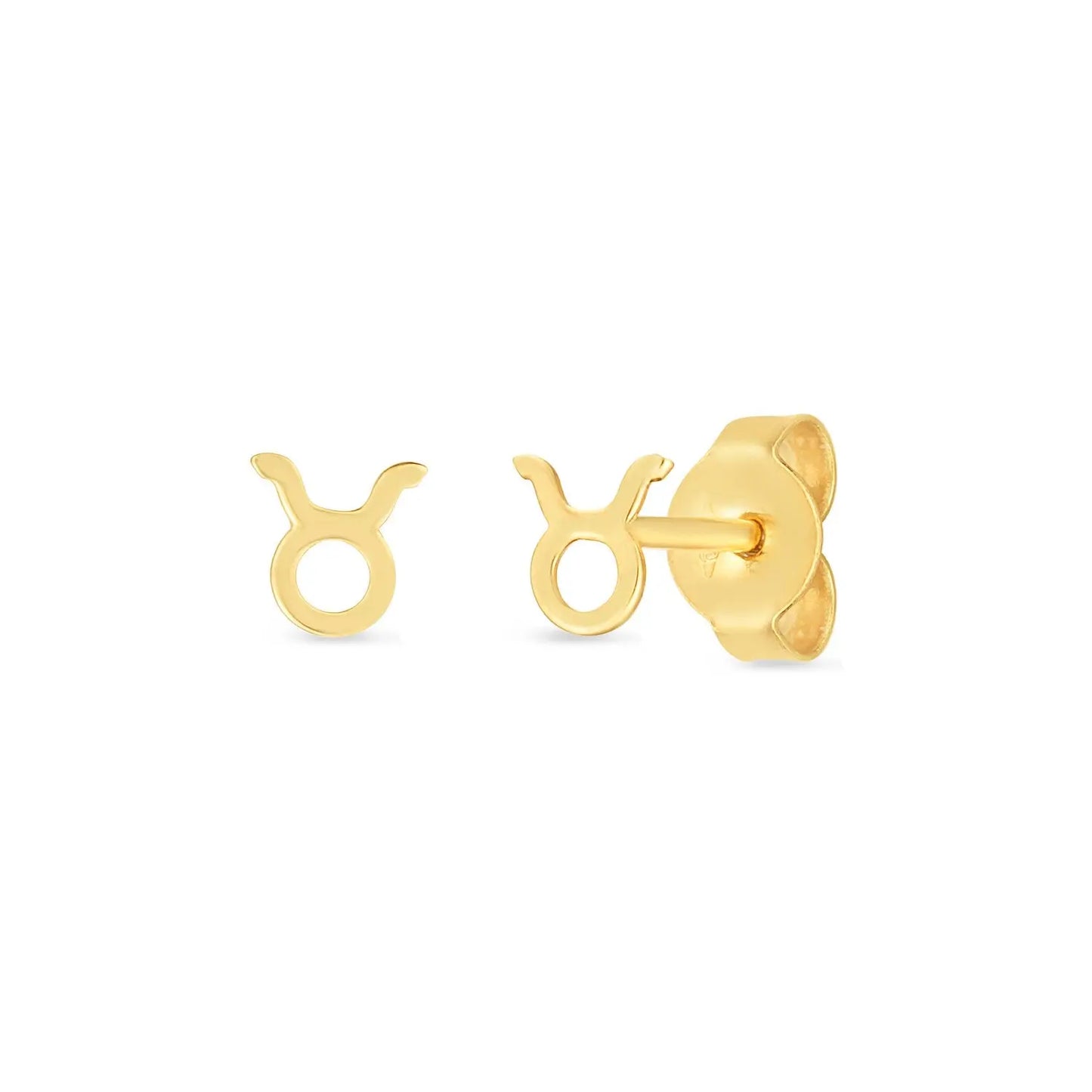 14K Yellow Gold Taurus Stud Earrings RCJ