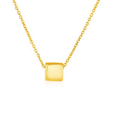 14k Yellow Gold with Shiny Square Pendant RCJ