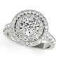 14k White Gold Diamond Engagement Ring with Double Pave Halo (2 5/8 cttw)Monde Trend