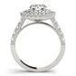 14k White Gold Diamond Engagement Ring with Double Pave Halo (2 5/8 cttw)Monde Trend