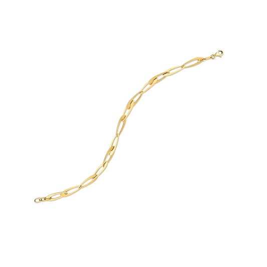 14k Yellow Gold Italian Oval Links Bracelet (5.40 mm) RCJ