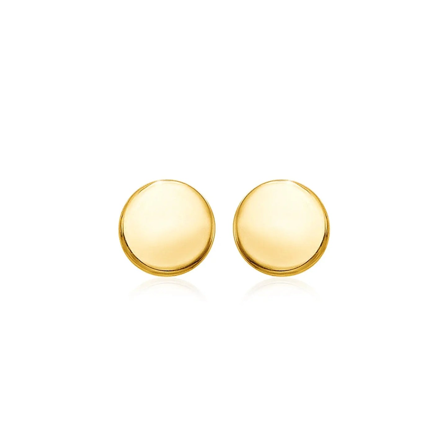 14k Yellow Gold Polished Round Post Earrings(5.5mm) RCJ