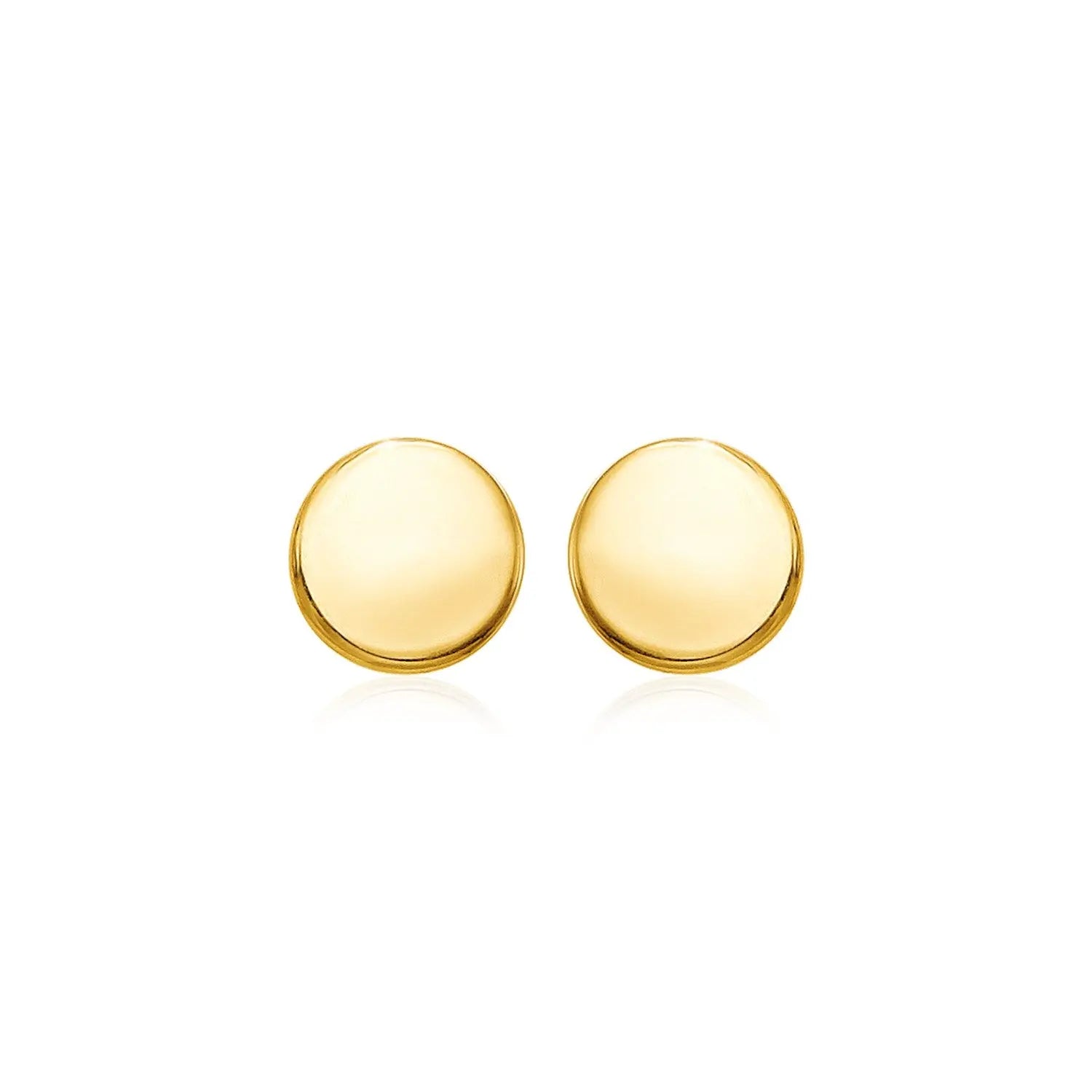 14k Yellow Gold Polished Round Post Earrings(5.5mm) RCJ