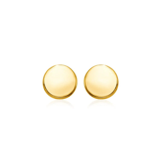 14k Yellow Gold Polished Round Post Earrings(5.5mm) RCJ