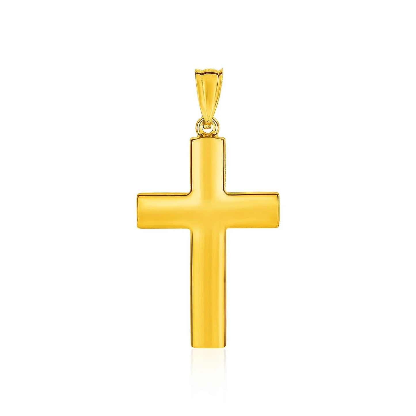 14k Yellow Gold Reversible Textured Cross Pendant RCJ