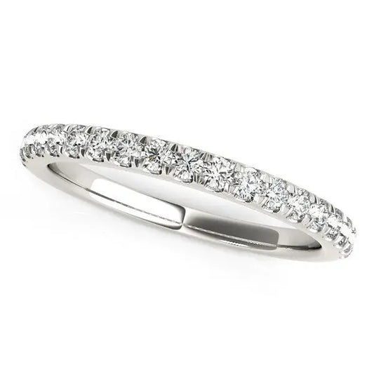 14k White Gold Pave Set Diamond Wedding Ring (1/4 cttw)Monde Trend