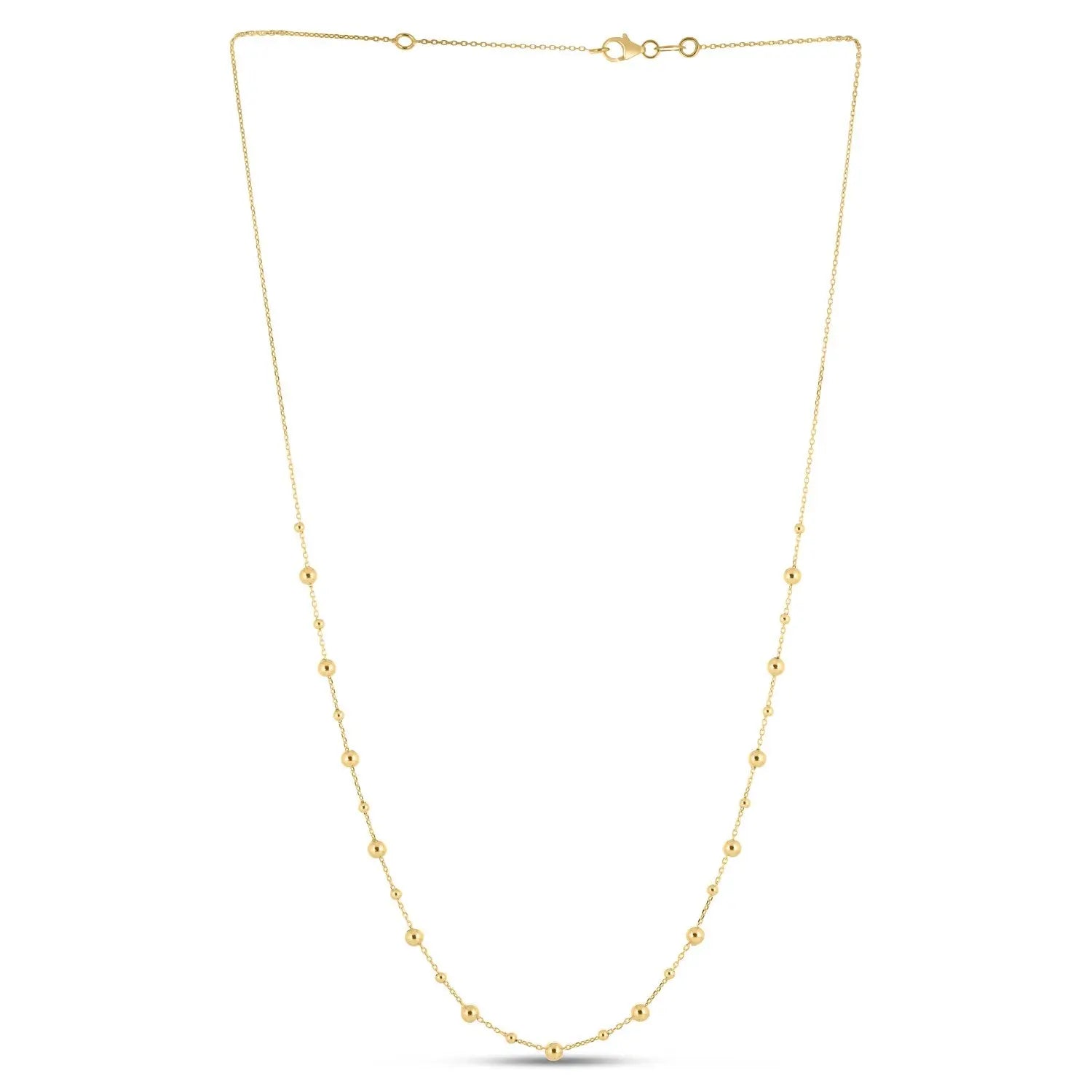 14k Yellow Gold Bead Necklace RCJ