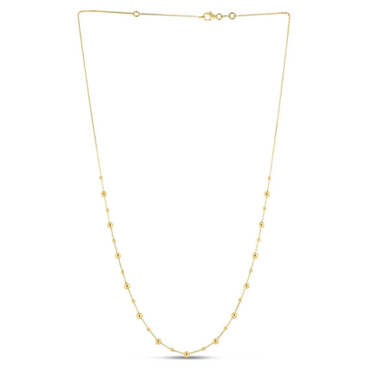 14k Yellow Gold Bead Necklace RCJ