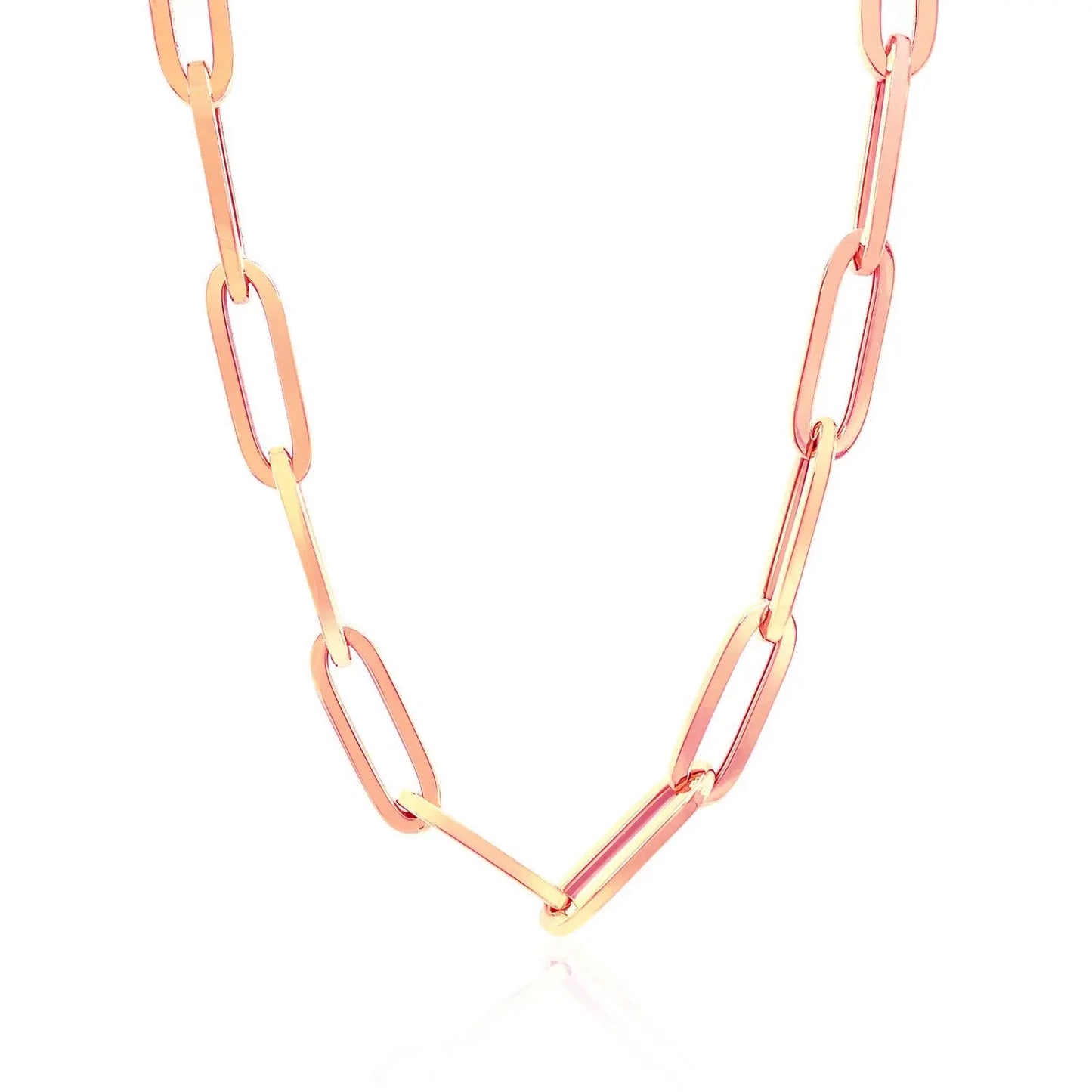 14K Rose Gold Wide Paperclip Chain (6.10 mm)Monde Trend