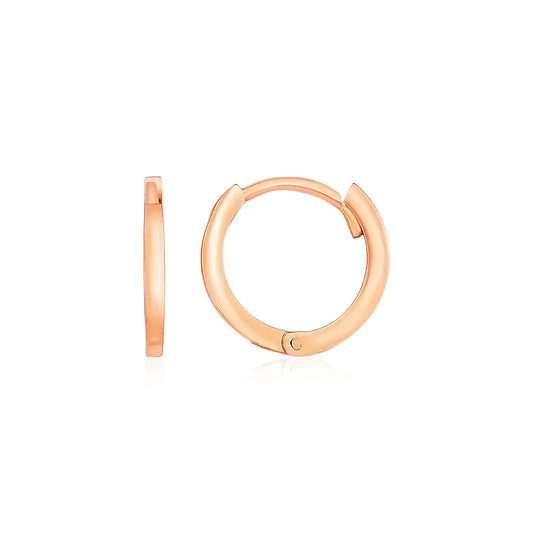 14k Rose Gold Petite Polished Round Hoop EarringsMonde Trend