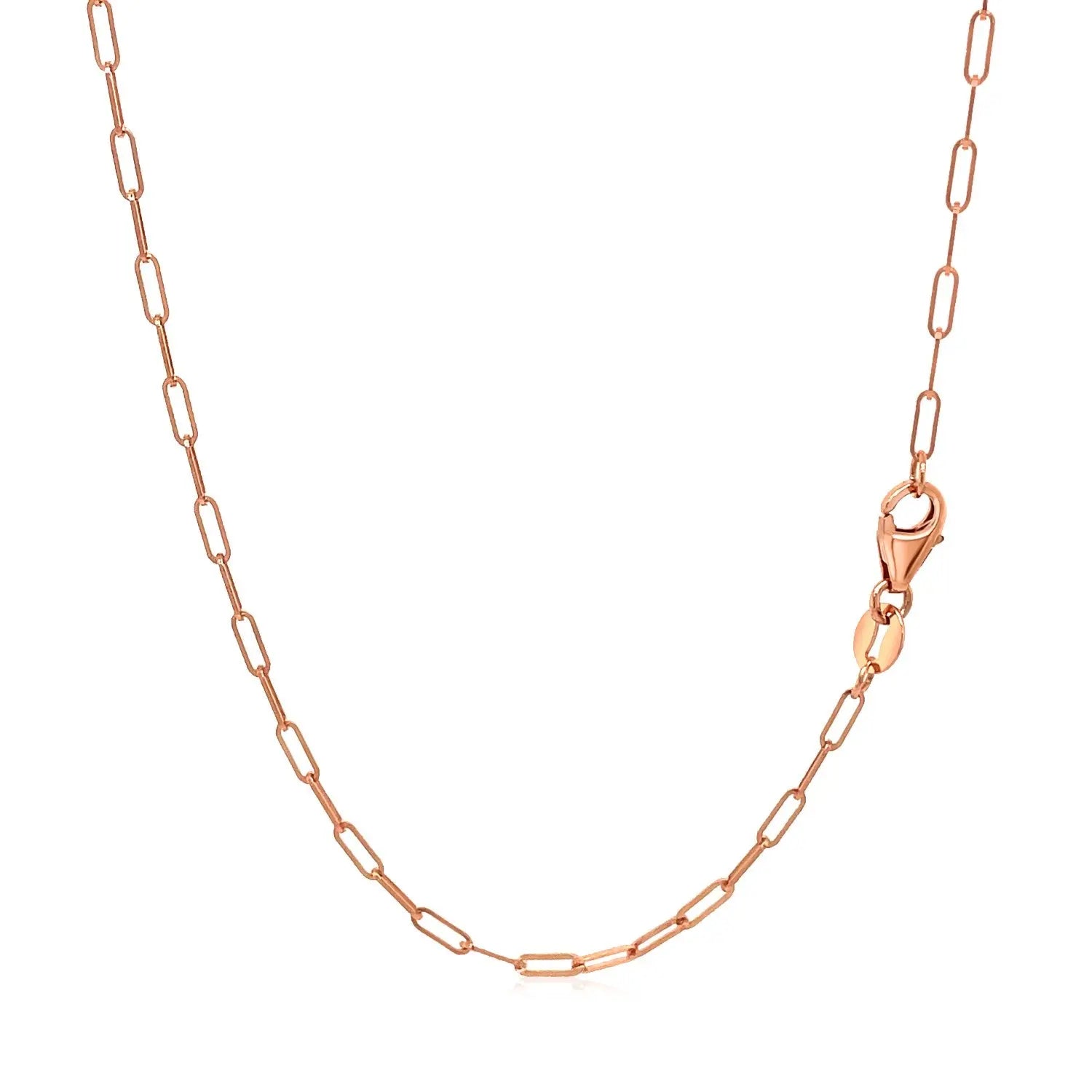 14K Rose Gold Fine Paperclip Chain (1.50 mm)Monde Trend