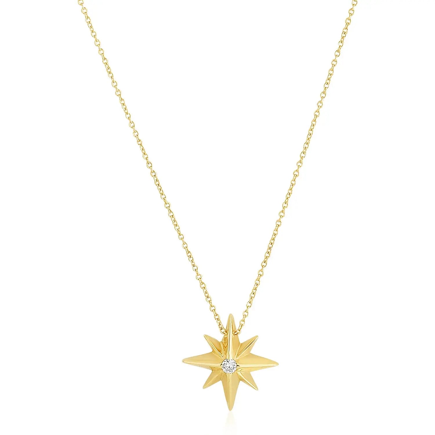 14k Yellow Gold High Polish North Star Necklace RCJ