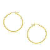 10k Yellow Gold Polished Hoop Earrings (2x30mm)Monde Trend