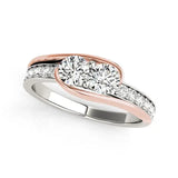 Two Stone Diamond Ring in 14k White And Rose Gold (3/4 cttw) RCJ