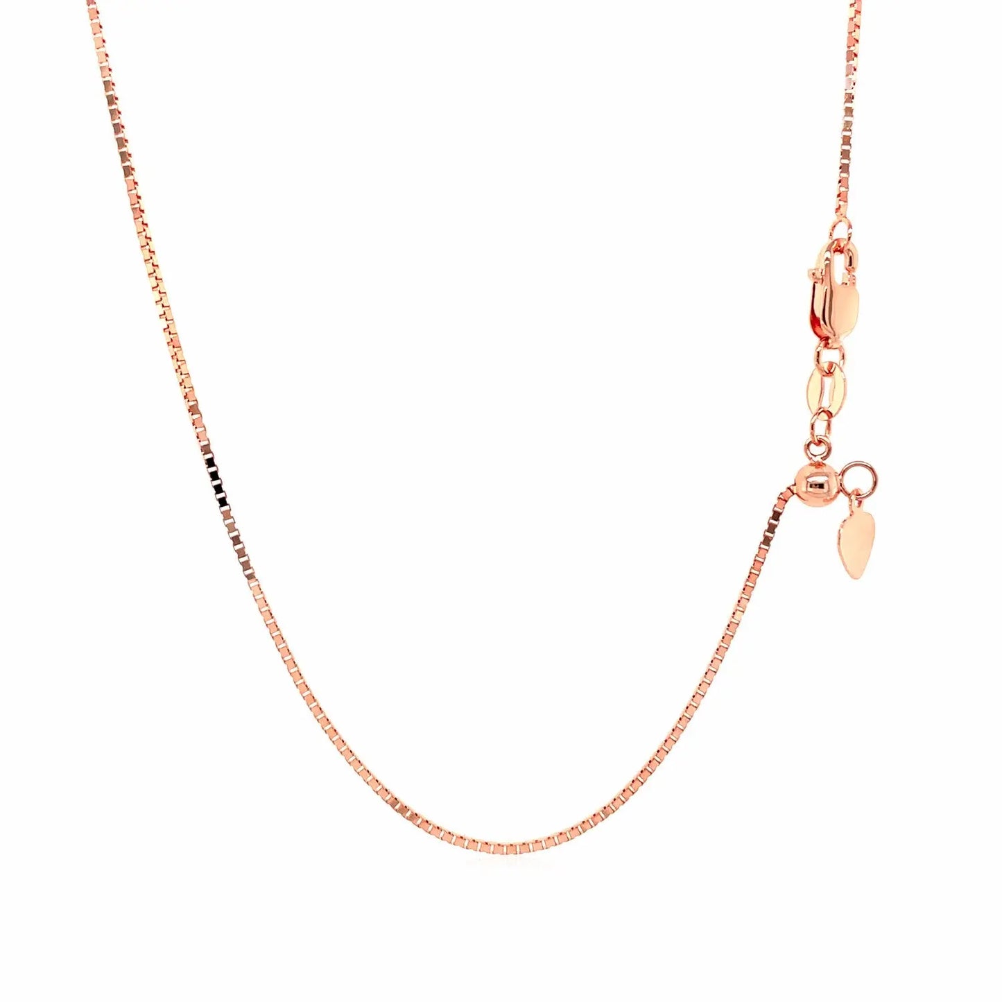 14k Rose Gold Adjustable Box Chain (0.85 mm)Monde Trend