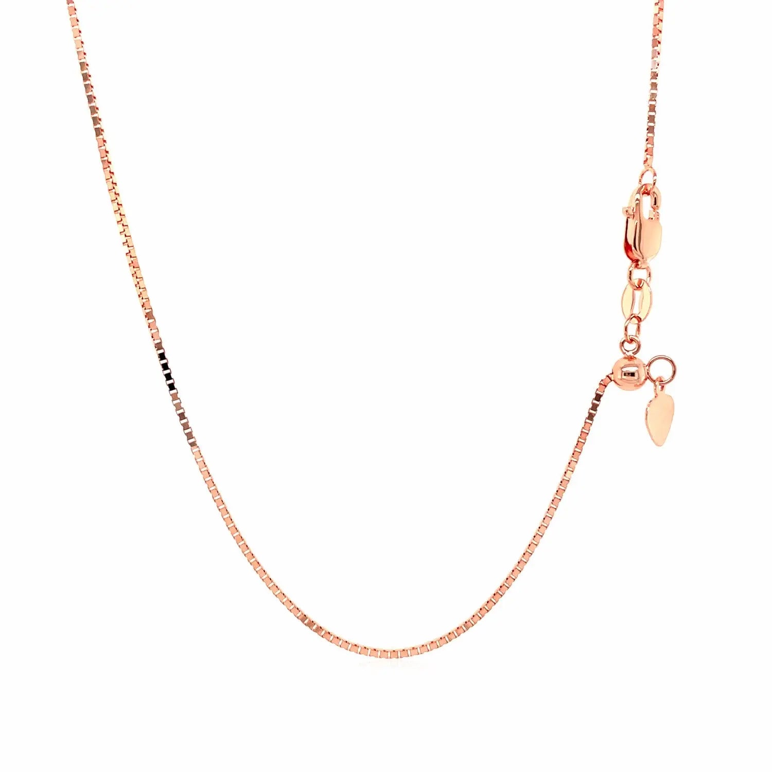 14k Rose Gold Adjustable Box Chain (0.85 mm)Monde Trend