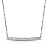 14k White Gold Necklace with Gold and Diamond Bar (1/10 cttw)Monde Trend