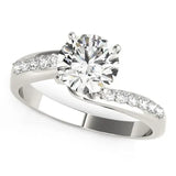 14k White Gold Bypass Round Pronged Diamond Engagement Ring (1 5/8 cttw)Monde Trend