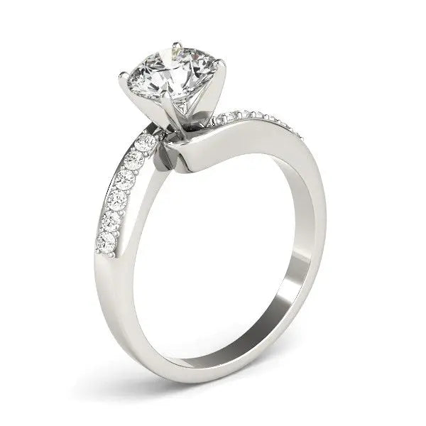 14k White Gold Bypass Round Pronged Diamond Engagement Ring (1 5/8 cttw)Monde Trend