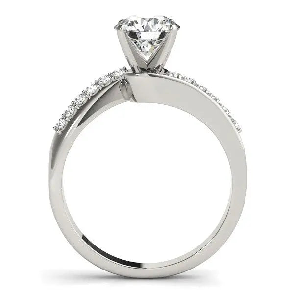 14k White Gold Bypass Round Pronged Diamond Engagement Ring (1 5/8 cttw)Monde Trend