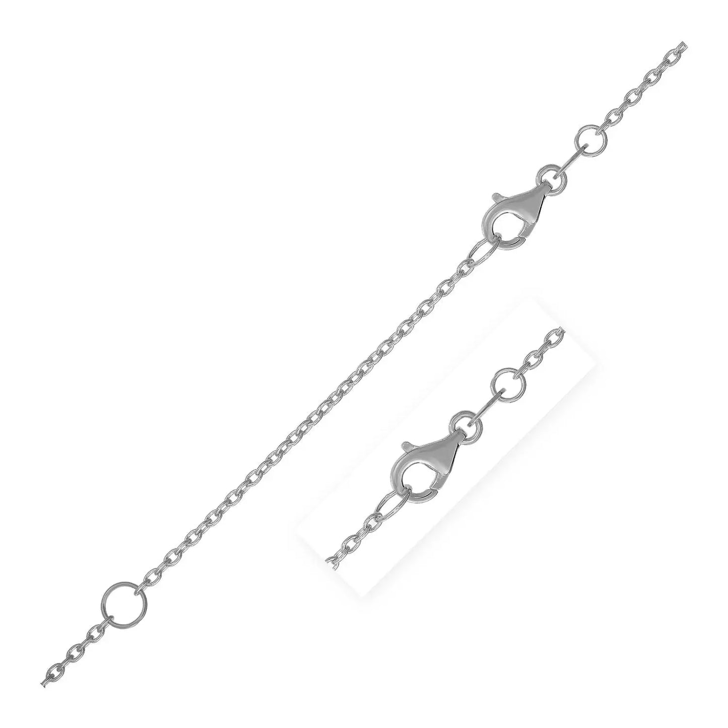 Extendable Cable Chain in 14k White Gold (1.20 mm) RCJ