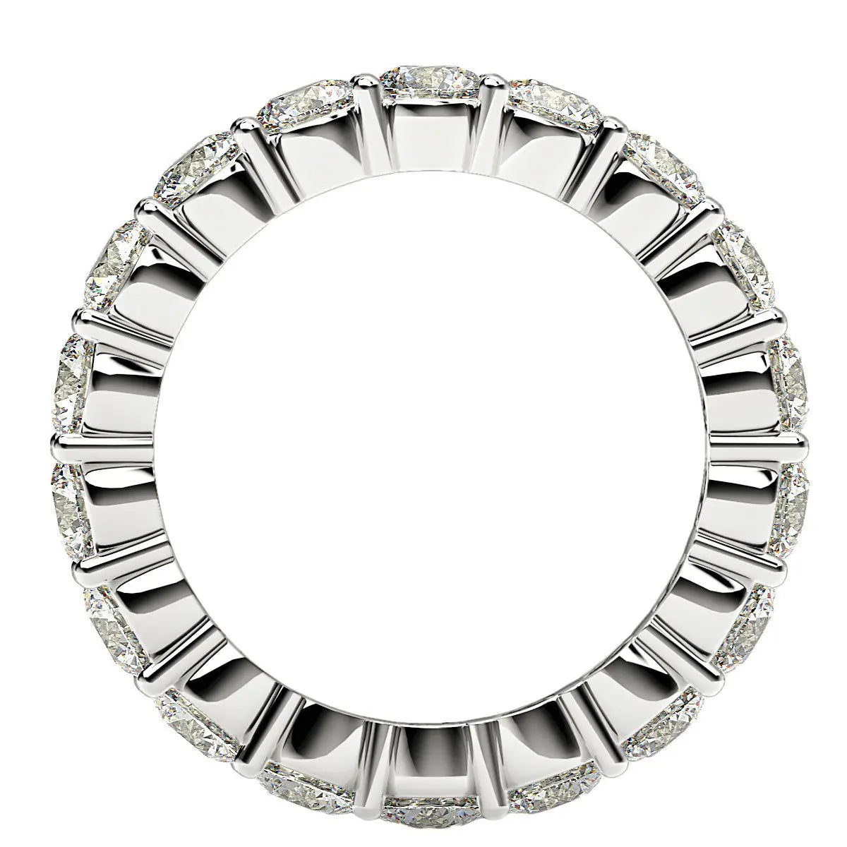 Round Cut Lab Grown Diamond Eternity Ring in 14k White Gold (2 cttw FG/VS2) RCJ